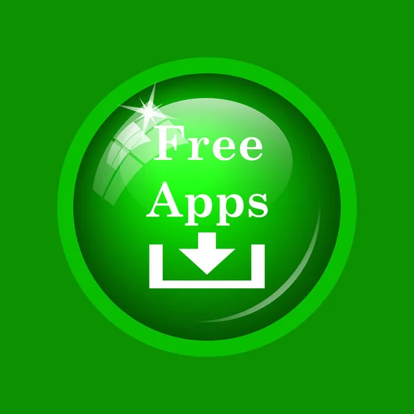Free apps icon. Internet button on green background.