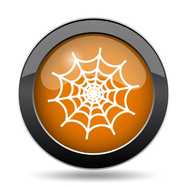 Ikona Sieci Web Spider Przycisk Strony Sieci Web Spider Białym — Zdjęcie stockowe