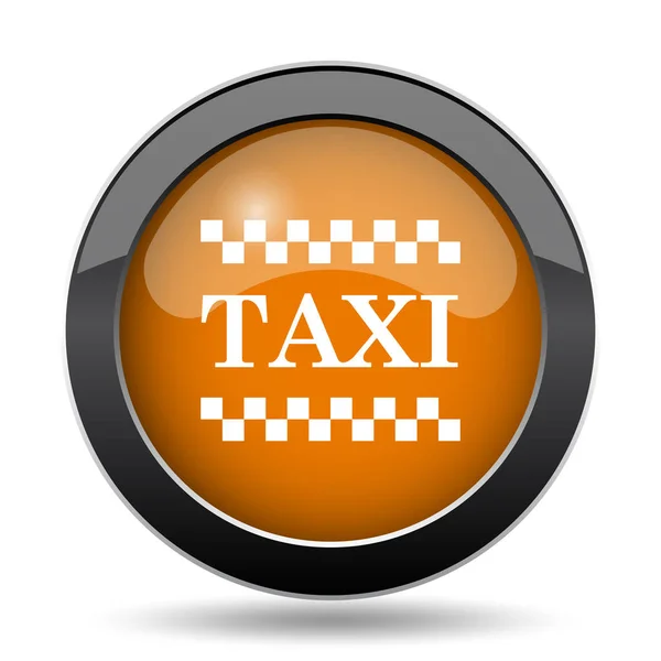 Εικονίδιο Ταξί Ταξί Ιστοσελίδα Κουμπί Λευκό Φόντο — Φωτογραφία Αρχείου