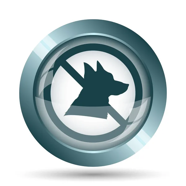 Yasak Köpekler Simgesi Beyaz Arka Plan Üzerinde Internet Düğmesi — Stok fotoğraf