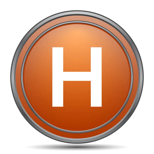 Het Pictogram Van Het Ziekenhuis Oranje Internet Knop Witte Achtergrond — Stockfoto