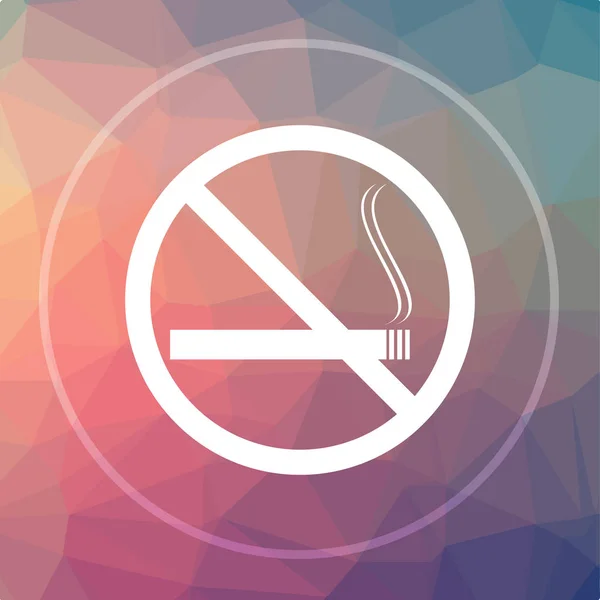 禁止吸烟图标 低聚背景下禁止吸烟网站按钮 — 图库照片