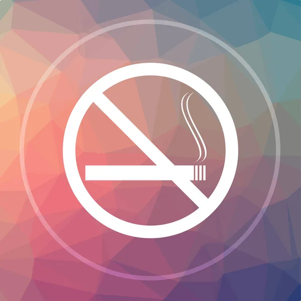 Smoking Icon Smoking Website Button Low Poly Background — Stock Photo, Image