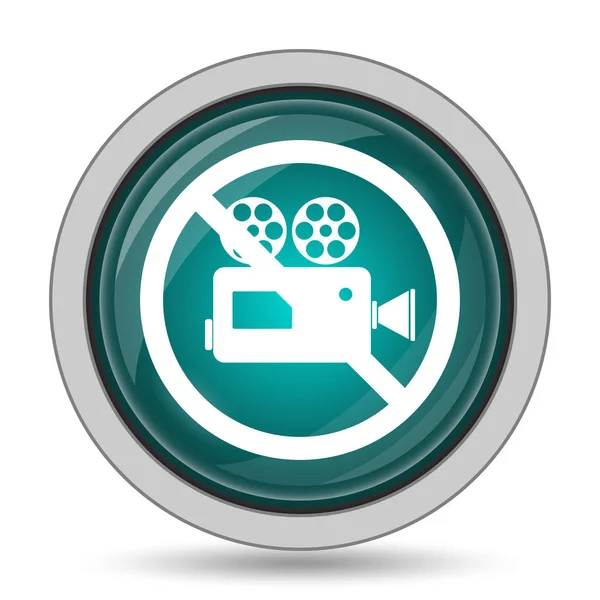 Verboden Video Camera Icoontje Website Knop Witte Achtergrond — Stockfoto