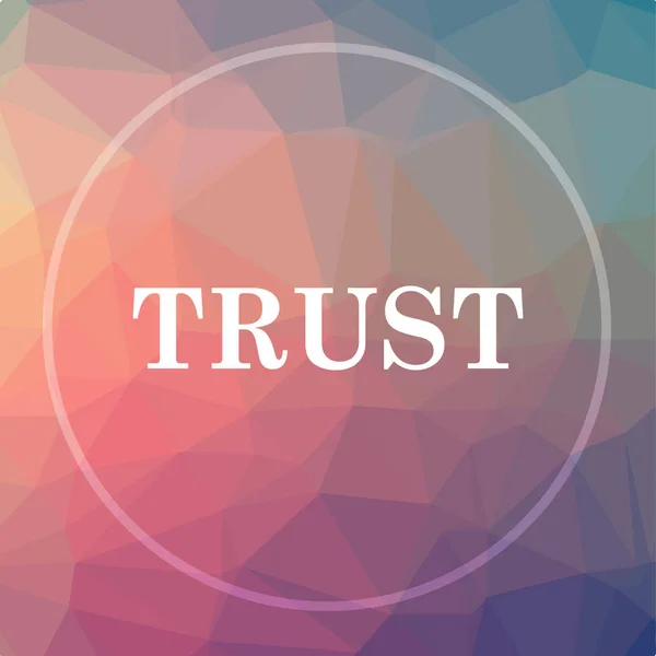 Trust icon. Trust website button on low poly background