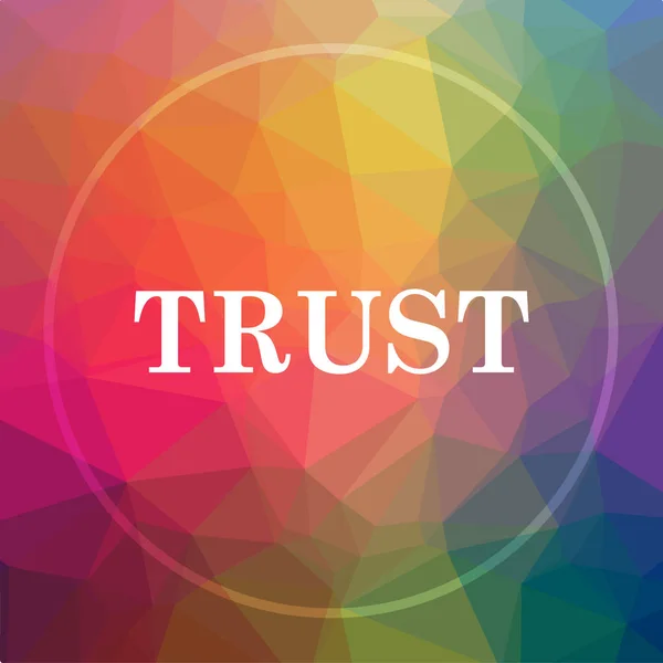 Vertrauenssymbol Vertrauen Website Taste Auf Low Poly Hintergrund — Stockfoto