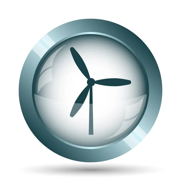 Ikon Windmill Tombol Internet Pada Latar Belakang Putih — Stok Foto