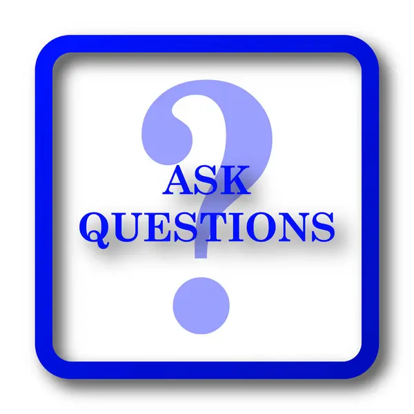 Ask Questions Icon Ask Questions Website Button White Background — Stock Photo, Image
