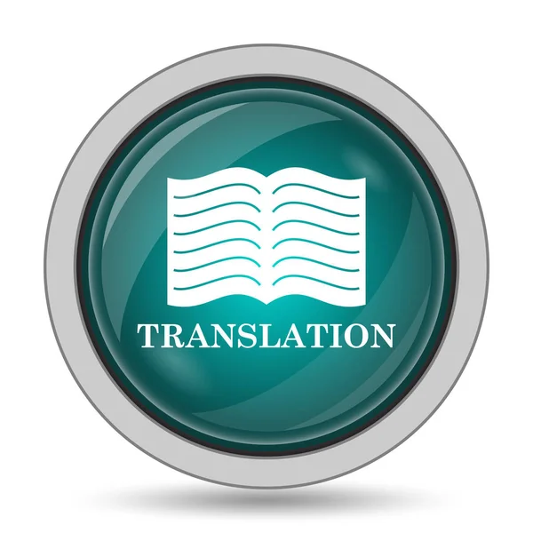 Translation book icon, website button on white background