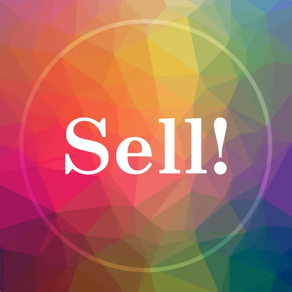 Sell icon. Sell website button on low poly background