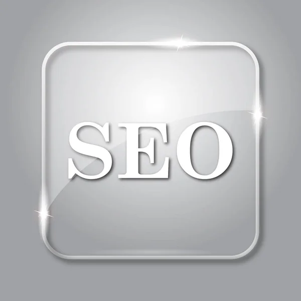 Seo Symbol Transparenter Internet Knopf Auf Grauem Hintergrund — Stockfoto