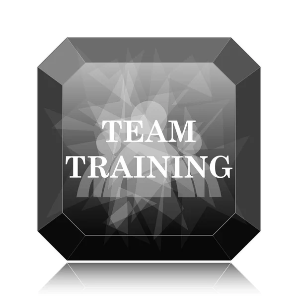 Team Training Icon Black Website Button White Background — Stock Photo, Image