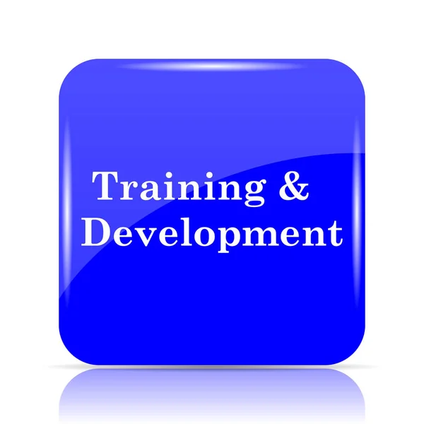 Training Development Icon Blue Website Button White Background — Stock Photo, Image