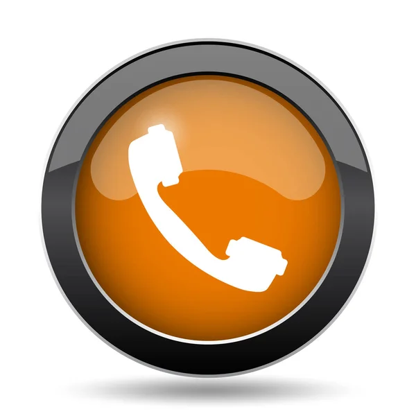 Ikona Telefonu Przycisk Strony Internetowej Telefonu Białym Tle — Zdjęcie stockowe
