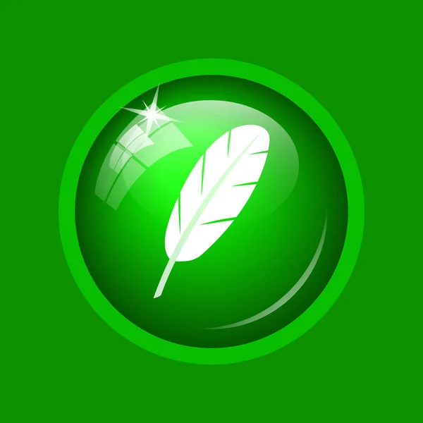 Ícone Penas Botão Internet Fundo Verde — Fotografia de Stock