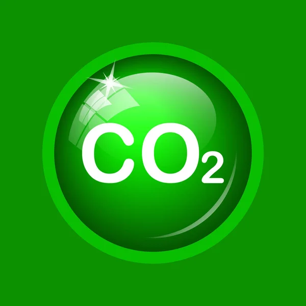 Значок Co2 Кнопка Интернет Зеленом Фоне — стоковое фото