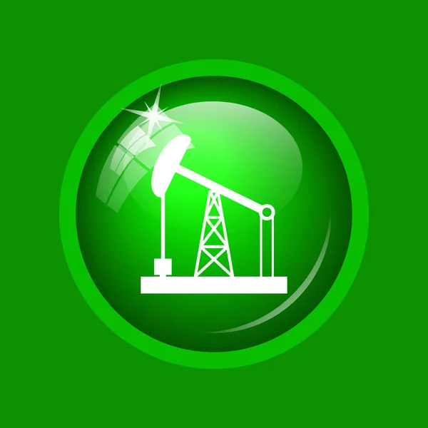Oil Pump Icon Internet Button Green Background — Stock Photo, Image