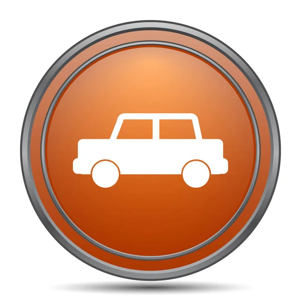 Het Pictogram Van Auto Oranje Internet Knop Witte Achtergrond — Stockfoto