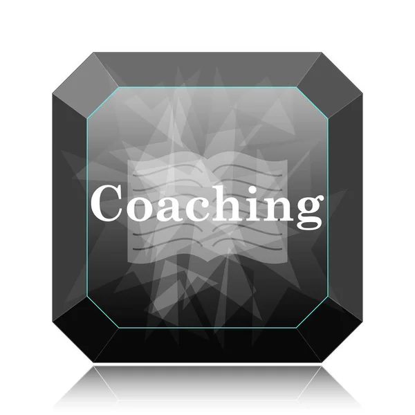 Coaching Ikone Schwarzer Website Knopf Auf Weißem Hintergrund — Stockfoto