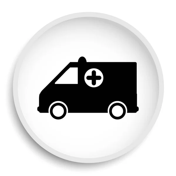 Ícone Ambulância Ambulância Botão Site Fundo Branco — Fotografia de Stock