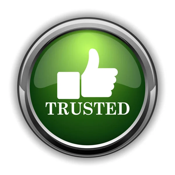 Ícone Confiança Botão Site Confiável Fundo Branco — Fotografia de Stock