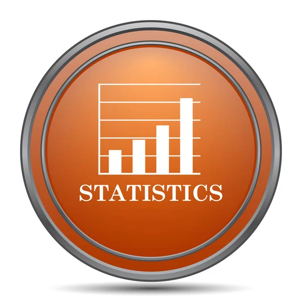 Statistieken Pictogram Oranje Internet Knop Witte Achtergrond — Stockfoto