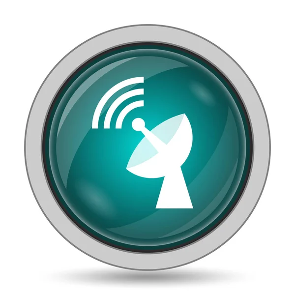 Kablosuz Anten Simgesi Beyaz Arka Plan Üzerinde Web Sitesi Düğmesini — Stok fotoğraf