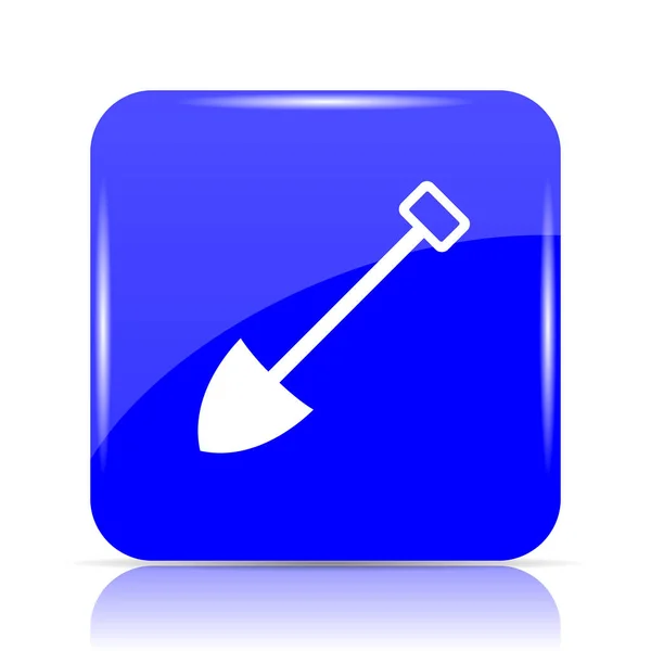 Schaufel Symbol Blauer Website Knopf Auf Weißem Hintergrund — Stockfoto