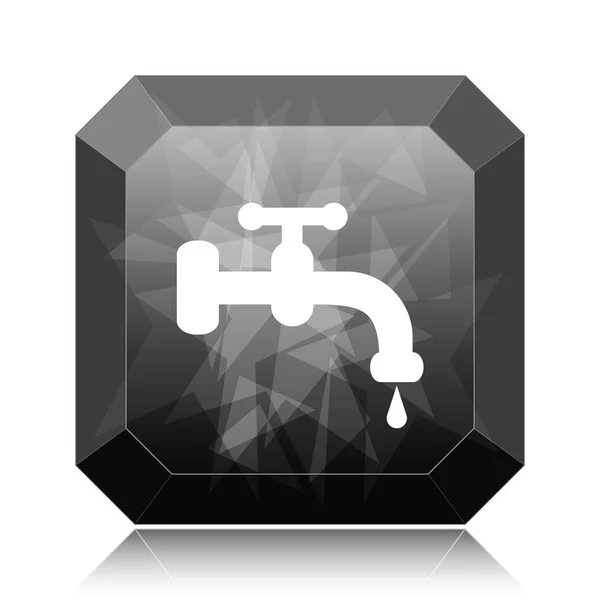Water Tap Icon Black Website Button White Background — Stock Photo, Image