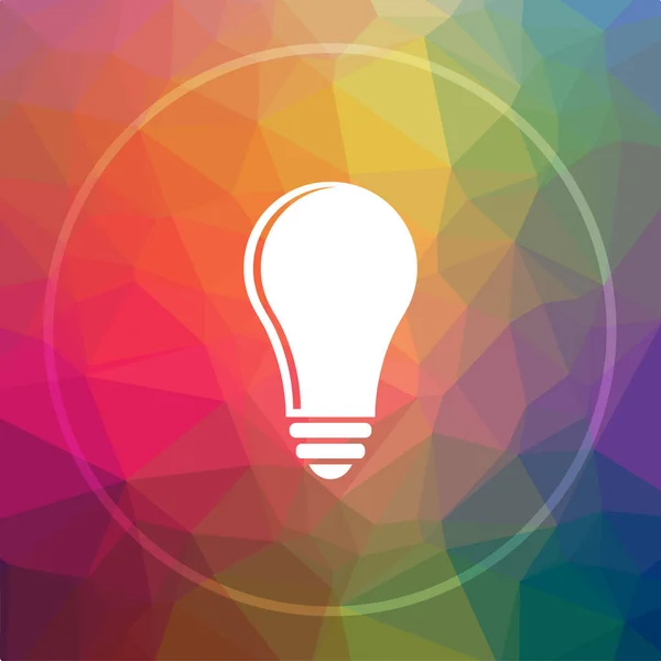 Light bulb - idea icon. Light bulb - idea website button on low poly background