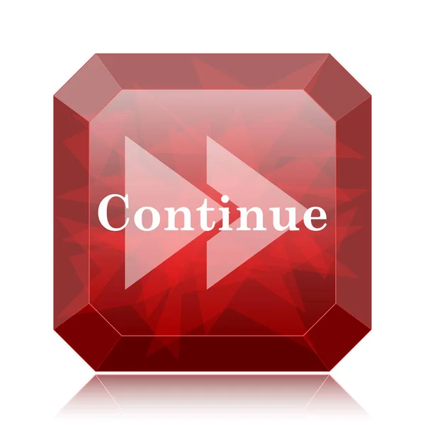 Continuar Icono Botón Del Sitio Web Rojo Sobre Fondo Blanco —  Fotos de Stock