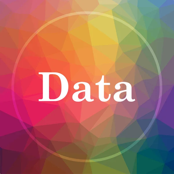 Data Icon Data Website Button Low Poly Background — Stock Photo, Image