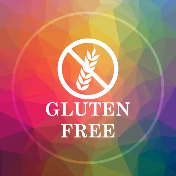 Gluten free icon. Gluten free website button on low poly background
