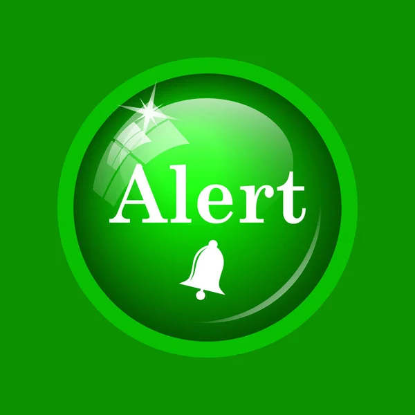 警告アイコン 緑の背景のインター ネット ボタン — ストック写真