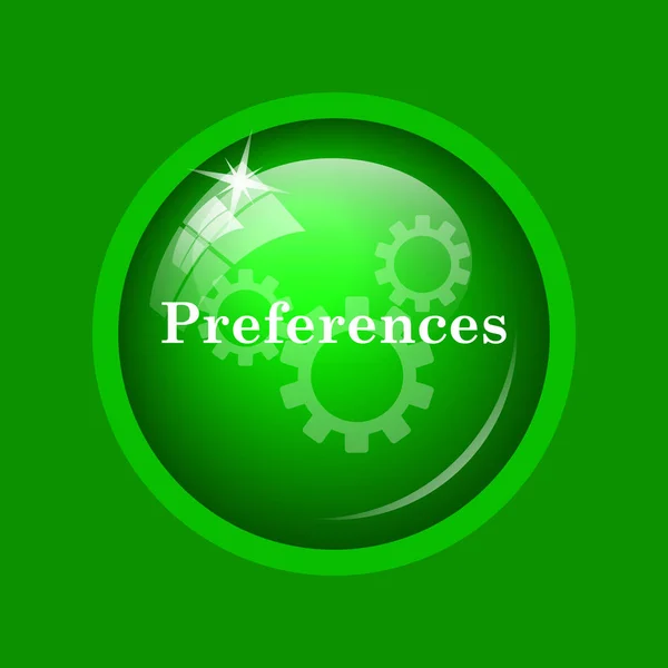 Preferences Icon Internet Button Green Background — Stock Photo, Image