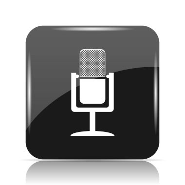 Mikrofon simgesi. Beyaz arka plan üzerinde Internet düğmesi