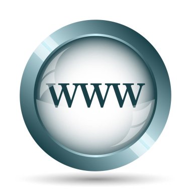 Www simgesi. Beyaz arka plan üzerinde Internet düğmesi.
