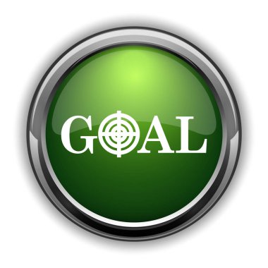 Hedef simgesi. Hedef Web sitesi düğmesini beyaz arka plan üzerinde