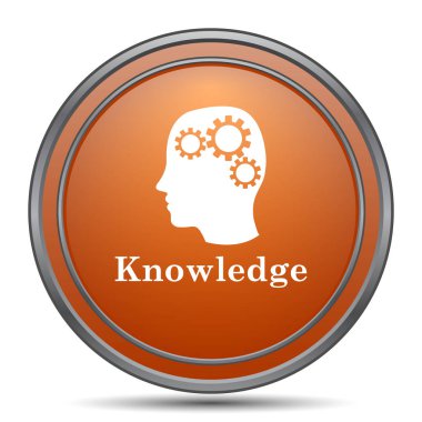 Bilgi simgesi. Beyaz arka plan turuncu internet düğme