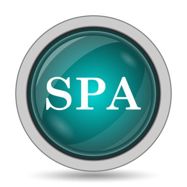 Spa kutsal kişilerin resmi, beyaz arka plan üzerinde Web sitesi düğmesini
