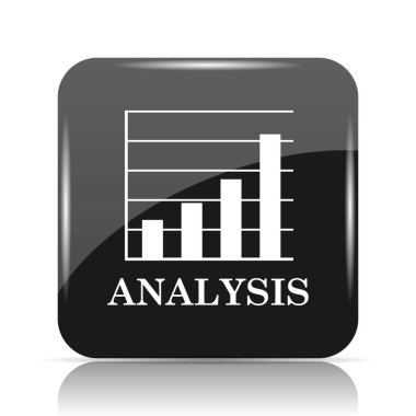 Analiz simgesi. Beyaz arka plan üzerinde Internet düğmesi
