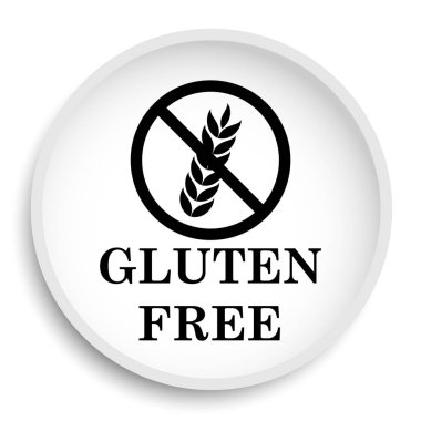 Gluten ücretsiz simge. Beyaz arka plan üzerinde gluten ücretsiz web sitesi düğmesi. 