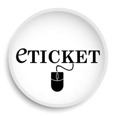 EBilet simgesi. EBilet Web sitesi düğmesini beyaz arka plan üzerinde.