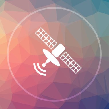 Anten simgesi. Anten Web sitesi düğmesini düşük poli arka plan üzerinde