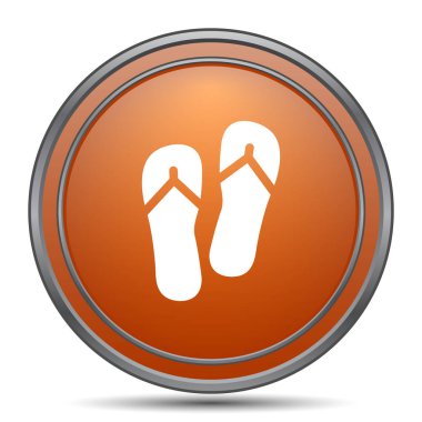 Terlik simgesi. Beyaz arka plan turuncu internet düğme