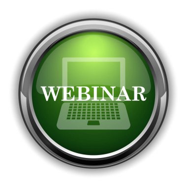 Webinar simgesi. Webinar Web sitesi düğmesini beyaz arka plan üzerinde