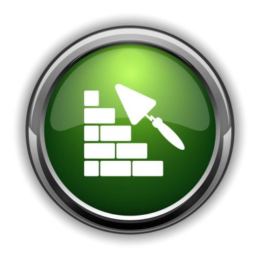 Bina duvar simgesi. Beyaz arka planda Bina duvar Web sitesi düğmesini