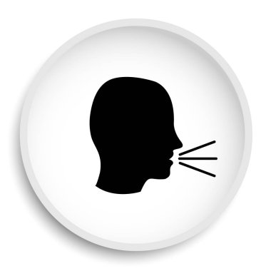 Beyaz zemin üzerine konuşan kutsal kişilerin resmi web sitesi düğme. 