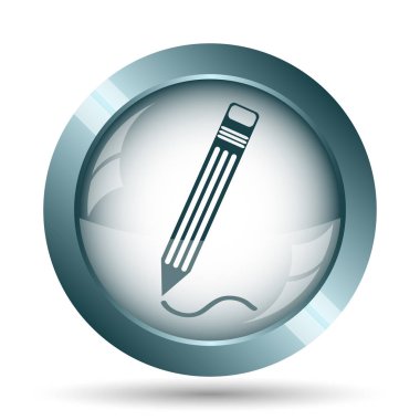 Kalem simgesi. Beyaz arka plan üzerinde Internet düğmesi.