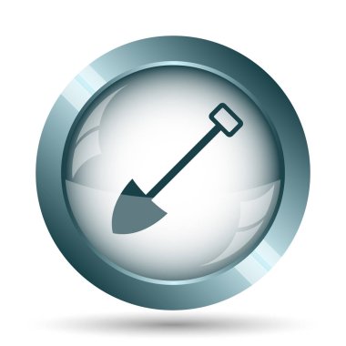 Kürek simgesi. Beyaz arka plan üzerinde Internet düğmesi.